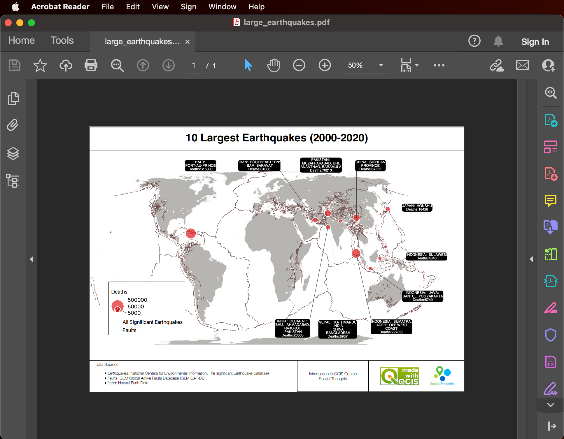 Mise en page imprimée exportée au format PDF